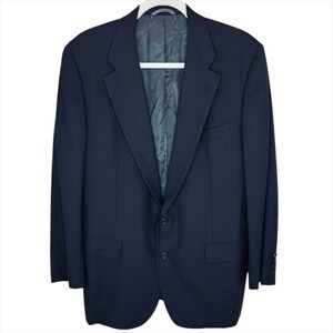 Hickey Freeman Wool Blazer 44R 44 Regular Dark Navy Blue Sport Coat Jacket Boyds